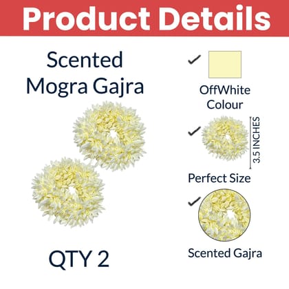 2pcs Scented Mogra Gajra Hair Accessories For Women & Girls