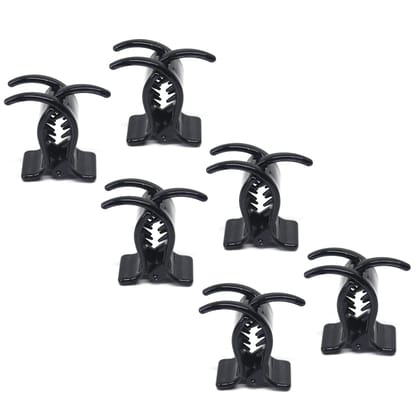 Black Plastic Hair Clutch/Claw For Women Pack of 6