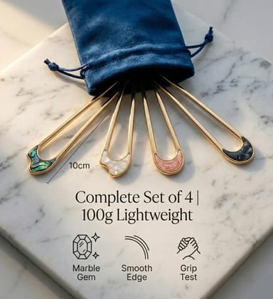 Marble Embezzled Hair Bun Stick For Women