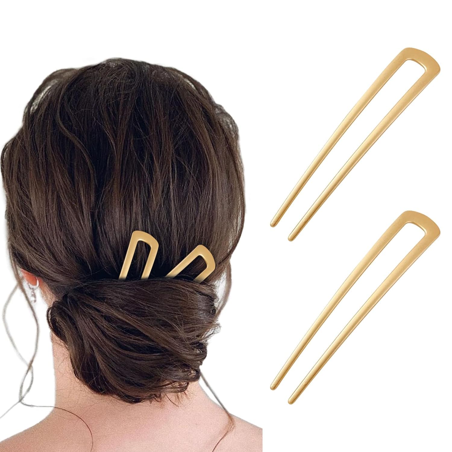 2 Pc U Shape Hair Pin Bun Stick