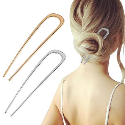 2 Pc U Shape Hair Pin Bun Stick