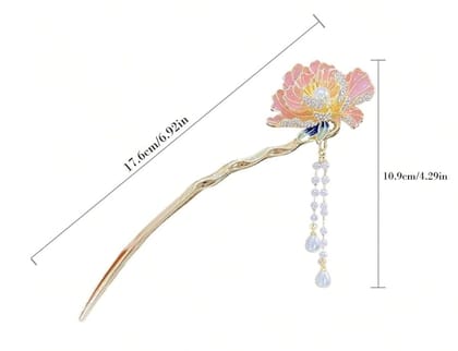 1 Pc Pink Hair Pin Bun Stick for Women Girls