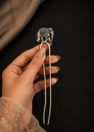 Handmade Oxidised Silver Premium Vintage Oxidised Silver Floral Juda Stick Hair Pin for Women Traditional Bun Stick Hair Accessory Handmade Oxidised Silver Premium Vintage Oxidised Silver Floral Juda Stick Hair Pin for Women Traditional Bun Stick Hair Accessory