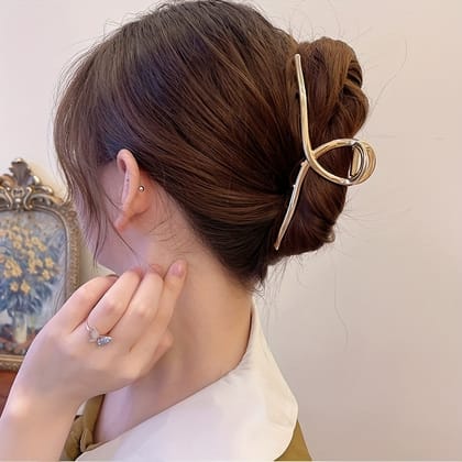 Elegant Gold Metal Hair Claw Clip for Women Elegant Gold Metal Hair Claw Clip for Women