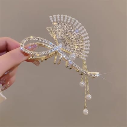 Elegant Pearl Metal Hair Claw Clip