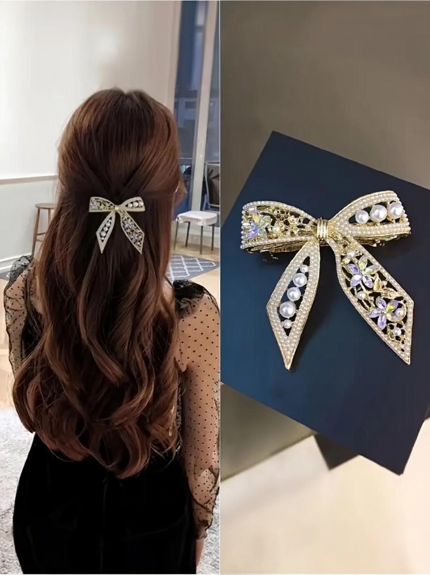 Elegant Bow Hair Claw Clip for Women & Girls