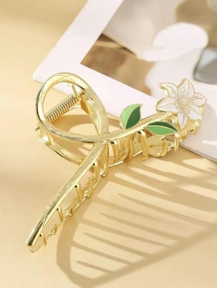 Blubby Gold Floral Metal Hair Claw