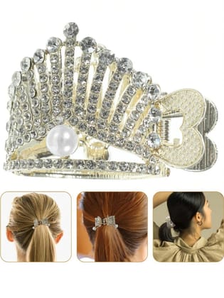 Luxury Crystal Pearl Crown Hair Claw Luxury Crystal Pearl Crown Hair Claw
