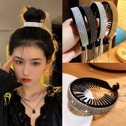 Black Rhinestone Hair Claw Clip