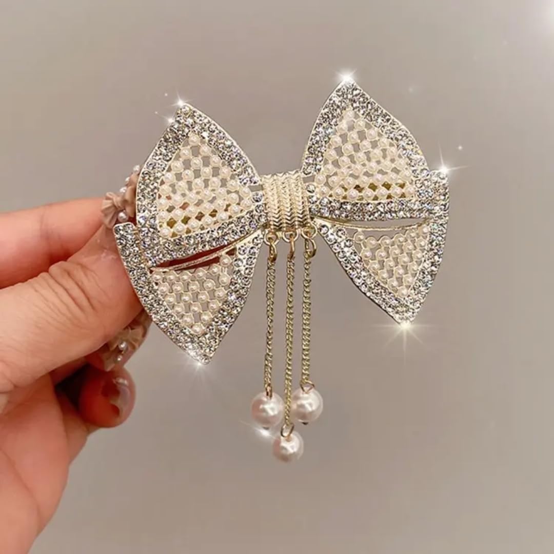 Luxury Rhinestone Bow Hair Claw Clip