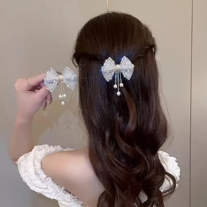 Luxury Rhinestone Bow Hair Claw Clip