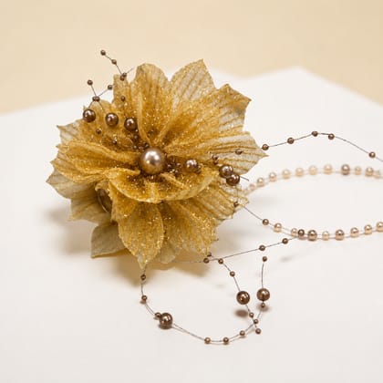 Blubby Golden Floral Hair Claw Clip