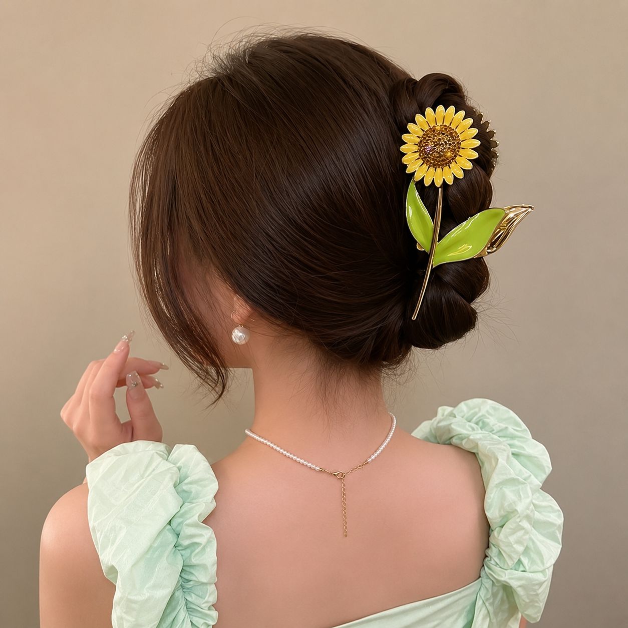 Sunflower Floral Hair Claw Clip