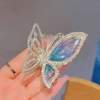 Elegant Crystal Butterfly Hair Claw Clip