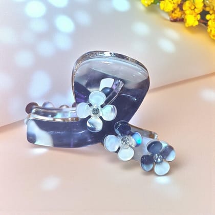 Blue Floral Hair Claw Clip