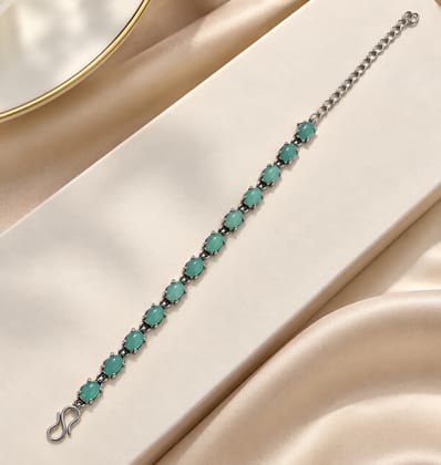 Elegant Sea Green Kundan Beaded Bracelet for Women