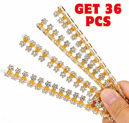Elegant Golden Beaded Hair Chain Set – 36 Pcs Hair Accessories