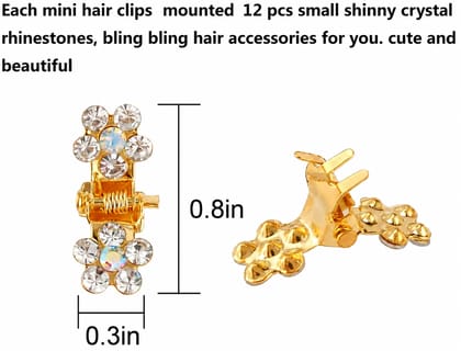 24 Pcs Golden Crystal Stone Hair Pins 24 Pcs Golden Crystal Stone Hair Pins