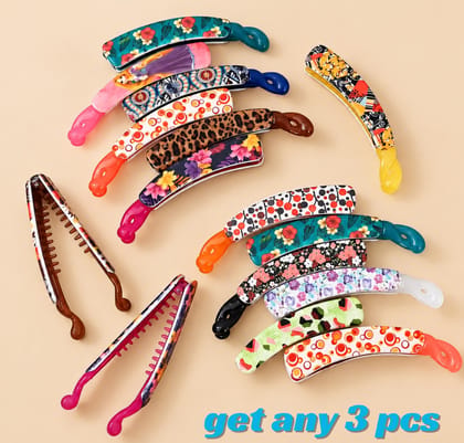  Multicolor Hair Clutch Set for Girls & Women-Pack of 3
