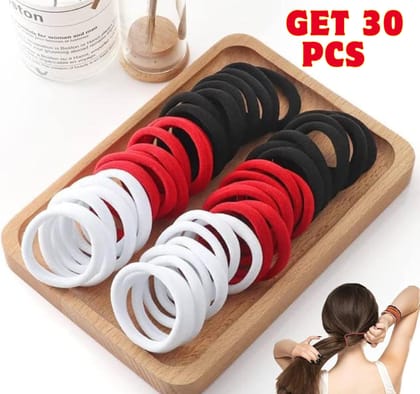 Set of 30 Multicolor Elastic Hair Bands for Women & Girls Set of 30 Multicolor Elastic Hair Bands for Women & Girls