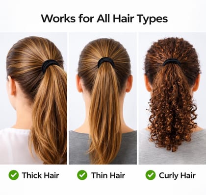 Pack of 30 Black Elastic Hair Ties