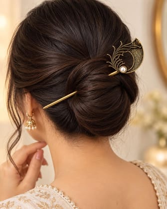 Elegant Golden Hair Stick Bun Pin