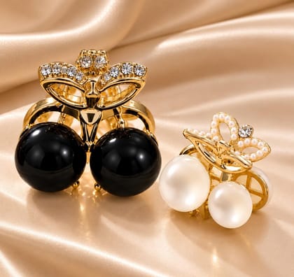 Stylish Black And White Butterfly Hair Claw Clip for Women 