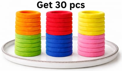 Pack of 30 Multicolor Soft Elastic Hair Bands Pack of 30 Multicolor Soft Elastic Hair Bands