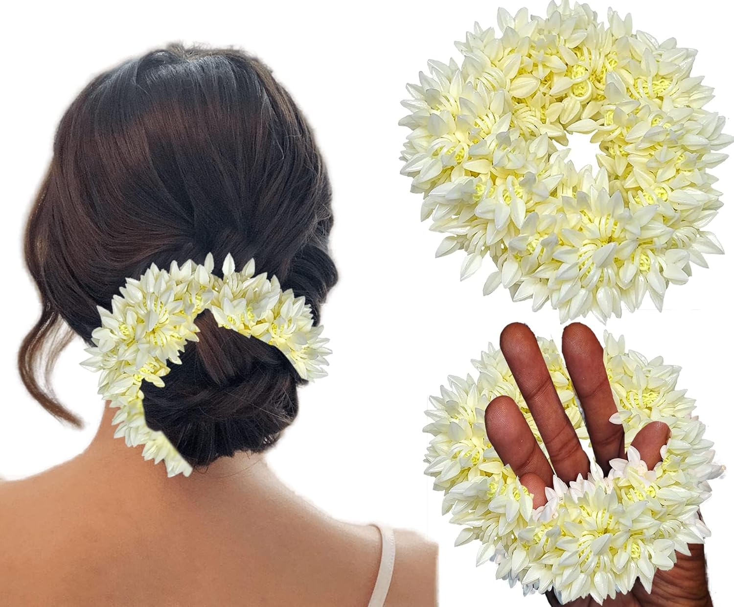 2pcs Scented Mogra Gajra Hair Accessories For Women & Girls
