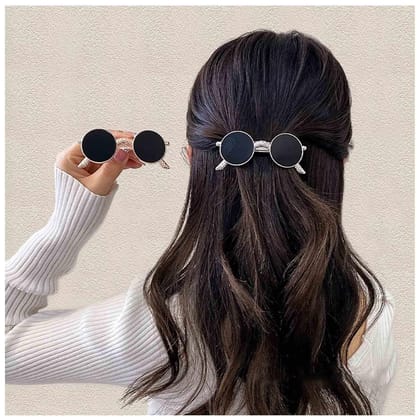 1 Pc Vintage Sunglasses Hair Clip Pins Sunglasses Shape Hair Barrette Ponytail Holder Hair Clips Metal Hairpins Clip Cute Hair Accessories For Women