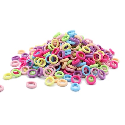 Non-Slip Small Ponytail Holder Tiny Hairband (Pastel) (Pack of 100)