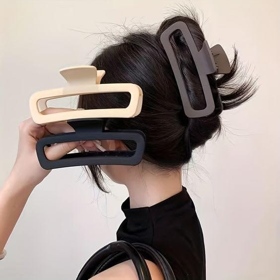 2 Pcs Hair Claw Clips 5 Inch Unbreakable Xl Large Square Rectangle Clip Clamp For Thick Curly Long Hair Women